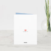 ナースピンクハートモノグラム名（青） サンキューカード (裏面)