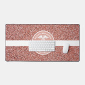 ナースピンクローズ金ゴールドグリッター医療パーソナライズされた デスクマット (キーボード&マウス)