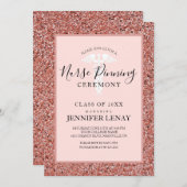 ナースピン留め式バラ金ゴールドグリッター幹部 招待状 (正面/裏面)