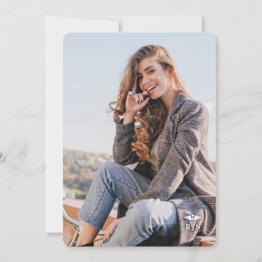 ナースピン留め式写真卒業2024 招待状 (裏面)