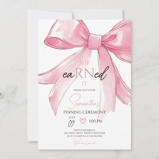 ナースピン留め式 招待状 (正面)