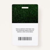 ナースフォトロゴタイポグラフィバーコードグリーン名 バッジ (裏面)