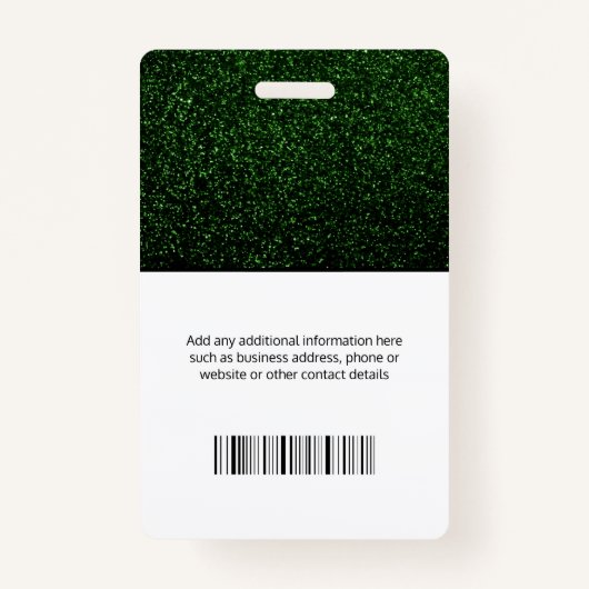 ナースフォトロゴタイポグラフィバーコードグリーン名 バッジ (裏面)