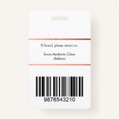 ナースフォトロゴバーコードバラ金ゴールドピンククラシック色 バッジ (裏面)