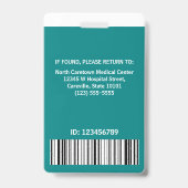 ナースフォト病院従業員カスタムバーコードロゴ バッジ (裏面)