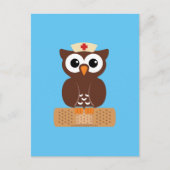 ナースフクロウ(バンドエイド付き) ポストカード (正面)