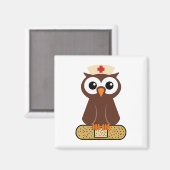 ナースフクロウ(包帯つき) マグネット (正面/裏面)