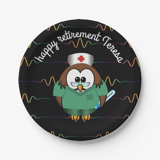 ナースフクロウ – 紙プレート ペーパープレート (正面)
