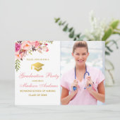 ナースフローラピンクグラードパーティー招待状 招待状 (スタンド正面)