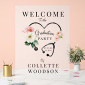 ナースフローラ聴診器卒業パーティーへようこそ アクリルサイン (ウェディング)