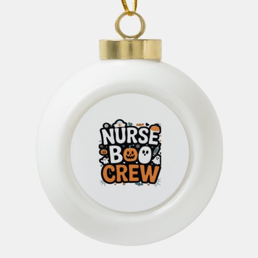 ナースブクルーハロウィンヘルスケアヒーロー不気味 セラミックボールオーナメント (正面)