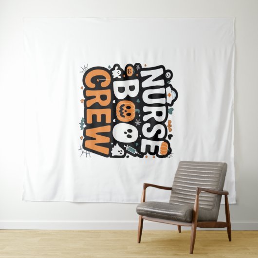 ナースブクルーハロウィンヘルスケアヒーロー不気味 タペストリー (インサイチュ(横))