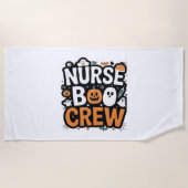 ナースブクルーハロウィンヘルスケアヒーロー不気味 ビーチタオル (正面)