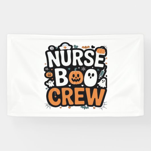 ナースブクルーハロウィンヘルスケアヒーロー不気味 横断幕 (横)