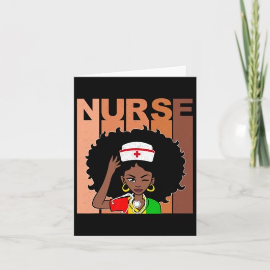 ナースブラックの歴史2024アフロメラニンブラック女性 カード (正面)