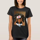 ナースブラック魔法アフロメラニンクイーンブラックヒストリ Tシャツ (正面)