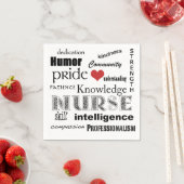 ナースプライド – 属性+赤いハート スタンダードカクテルナプキン (インサイチュ)