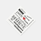 ナースプライド – 属性+赤いハート スタンダードカクテルナプキン (角)