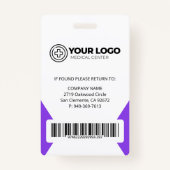 ナースプラクティショナーNPロゴ写真とバーコード バッジ (裏面)