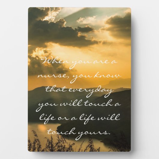 ナースプラーク感動的引用文 フォトプラーク (正面)