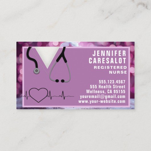 ナースベアRN、LVN、LPN、管理人 名刺 (裏面)