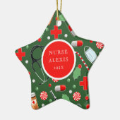 ナースホリデーギフトセラミックオーナメント セラミックオーナメント (左)