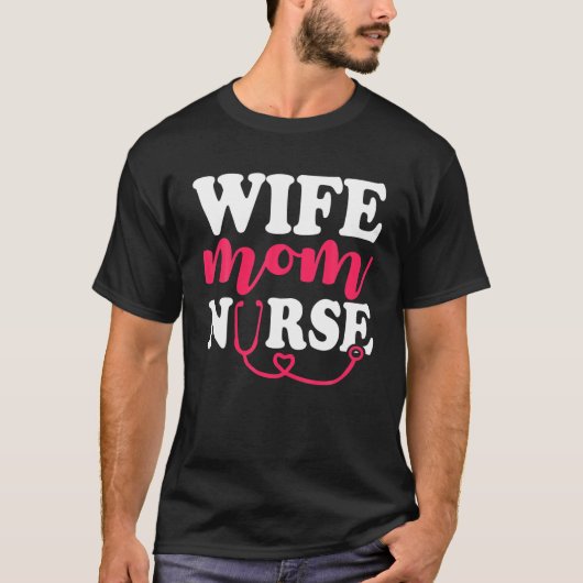 ナースママ |医療従事者のママ |妻ママ・ニュー Tシャツ (正面)