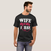 ナースママ |医療従事者のママ |妻ママ・ニュー Tシャツ (正面フル)