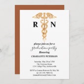 ナースミニマル卒業パーティーフォト招待状 招待状 (正面/裏面)