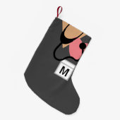 ナースメディカおもしろいルグレースクラブトップモノグラム スモールクリスマスストッキング (正面 (吊り時))