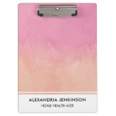 ナースメディカルキュートピンク赤面ピーチスタイリッシュモダン クリップボード (正面)