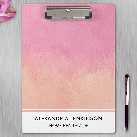 ナースメディカルキュートピンク赤面ピーチスタイリッシュモダン クリップボード