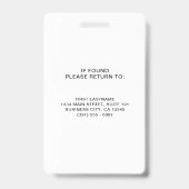 ナースメディカルグリーンティール（緑がかった色）病院のロゴ写真ID バッジ (Back)