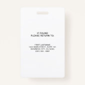 ナースメディカルグリーンティール（緑がかった色）病院のロゴ写真ID バッジ (裏面)