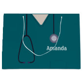 ナースメディカルスクラブティール（緑がかった色）LGB ラージペーパーバッグ (正面)