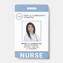ナースメディカルライトブルー病院のロゴ写真ID バッジ