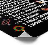 ナースメリークリスマスおもしろい12看護クリスマスの日 ポスター (角)