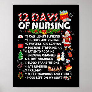 ナースメリークリスマスおもしろい12看護クリスマスの日 ポスター