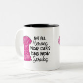 ナースモダンタイポグラフィスーパーヒーロースクラブことわざ ツートーンマグカップ (正面左)