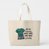 ナースモダンタイポグラフィヒーローレオパードスクラブことわざ ラージトートバッグ (裏面)