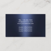 ナースモダン介護者ネイビーブルー金属医療 名刺 (裏面)