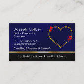 ナースモダン介護者ブルー医療気にQRコード 名刺 (正面)