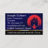 ナースモダン介護者ブルー気に医療 名刺 (正面)