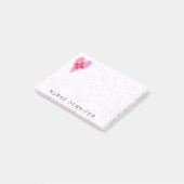 ナースモノグラムピンクハートパターン ポストイット (アングル)