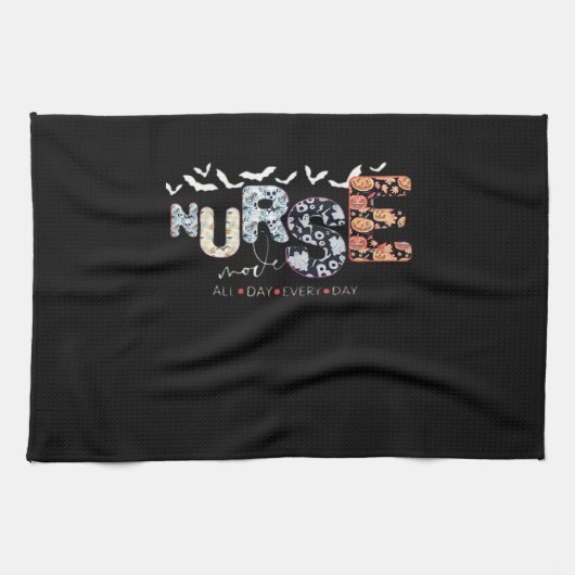 ナースモード終日毎日ハロウィーンデザインクラス キッチンタオル (横)