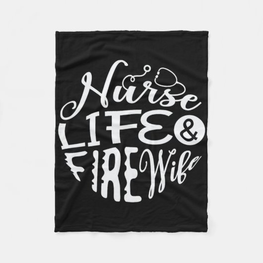 ナースライフと消防士のナース フリースブランケット (正面)