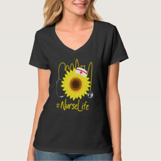 ナースライフサンフラワーナース Tシャツ
