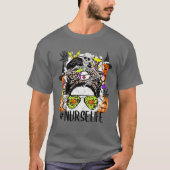 ナースライフ不気味メッシーハロウィーン不気味ナース Tシャツ (正面)