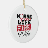 ナースライフ妻ファイヤーファイターファイター配偶者 セラミックオーナメント (右)