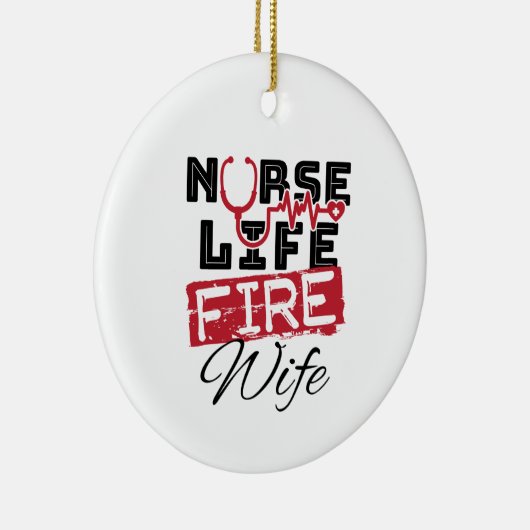 ナースライフ妻ファイヤーファイターファイター配偶者 セラミックオーナメント (右)